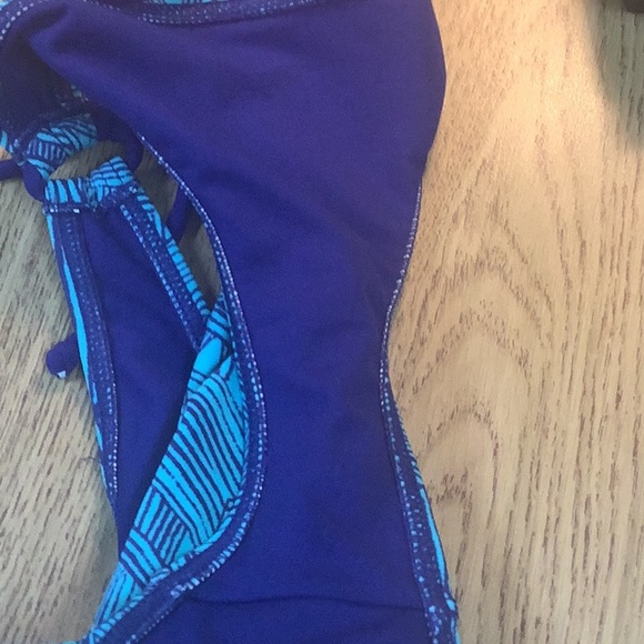 Bikini bottom string geometrical designs blueish turquoise color size S - Picture 10 of 11